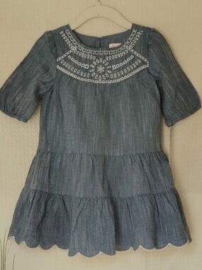 Cat & Jack Little Girls Embroidered Chambray Dress Size 2T
